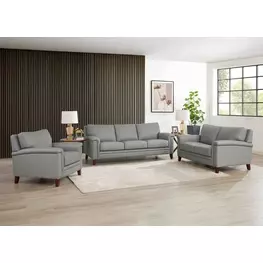 Wendover Silver Leather Living Room Set