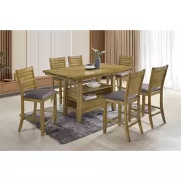 San Antonio Antique Brown Rectangular Counter Height Dining Room Set