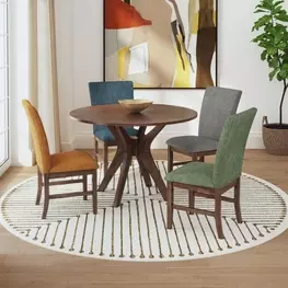Veronica Walnut 45" Round Dining Room Set