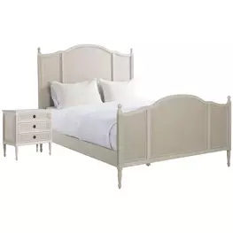 Caroline Cerused White Panel Bedroom Set
