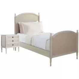 Caroline Cerused White Kids Panel Bedroom Set