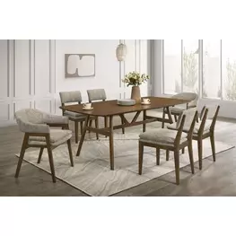 Miller Warm Walnut Spacious Rectangular Dining Room Set