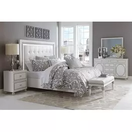 Skyline Cloud White Upholstered Bedroom Set