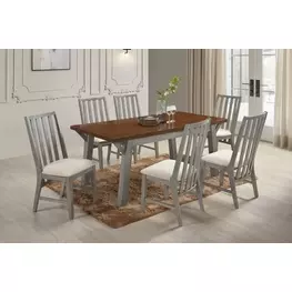 Staton Walnut and Gray Rectangular Leg Dining Room Set