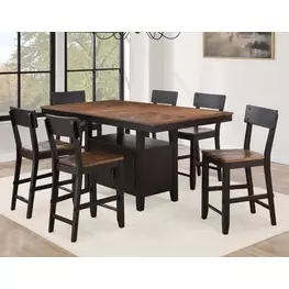 Bermuda Black Extendable Rectangular Counter Height Dining Room Set