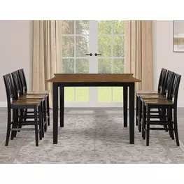 Joplin Black and Brown Extendable Square Counter Height Dining Room Set
