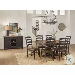 Stormy Ridge Chickory Black Extendable Oval Dining Room Set