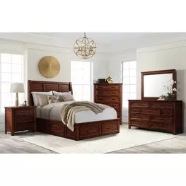 Damen Rich Cherry Storage Bedroom Set
