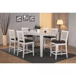Summer Winds II White and Gray Rectangular Extendable Counter Height Dining Room Set