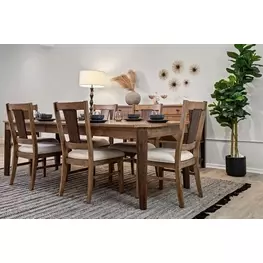 Sun Haven Oak and Walnut Extendable Rectangular Dining Room Set