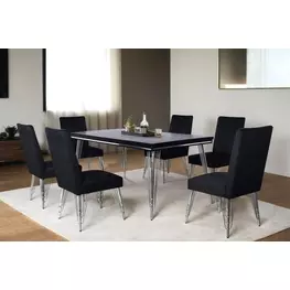 Ava Black Rectangular Dining Room Set