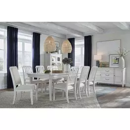 Willowbrook Egg Shell White Extendable Rectangular Dining Room Set