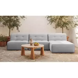 Pax Natural Outdoor Round Travertine Top Occassional Table Set