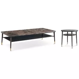 Spencer Green Park Fumed and Gold Rectangular Marble Top Stratton Street Occasional Table Set