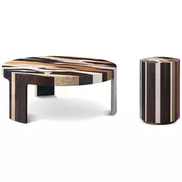 Orbis Brown and Beige Round Sundrift Occasional Table Set
