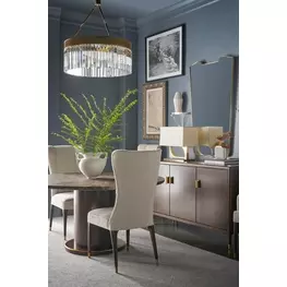 Spencer Green Park Fumed and Gallery Gold Round Marble Top Belgravia Dining Room Set