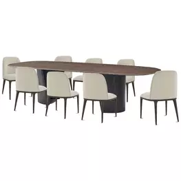 Judith Leiber Couture Bourbon Quartz Top Poise Dining Room Set