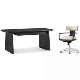 Repose Charcoal Oak Wooden 60" Drawer Home Office Set