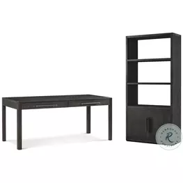 Maxwell Obsidian And Shagreen 60" Drawer Home Office Set