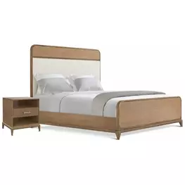 Coastal Tobacco and Beige Crandon Park Upholstered Panel Bedroom Set