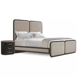 Judith Leiber Couture Bourbon and Beige Upholstered Brio Panel Bedroom Set
