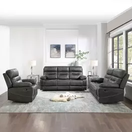 Rudger Gray 83" Manual Reclining Living Room Set