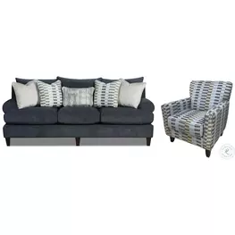 Elise Ink Gray Living Room Set with Round Arm