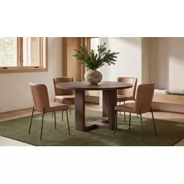 Hayes Rustic Brown Round Dining Room Set