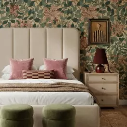 Parker Tan Performance Fabric Upholstered Panel Bedroom Set