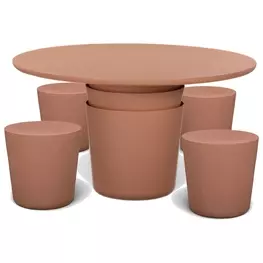 Margot Red Terracotta Outdoor Round Dining Room Set