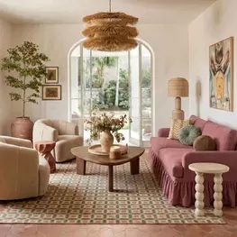 Gertrude Plum Performance Fabric Living Room Set