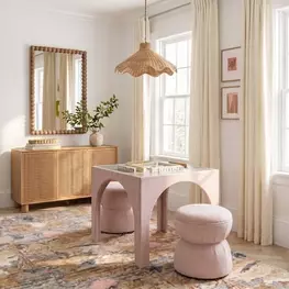 Tomlin Light Pink Performance Chenille Game Table Set