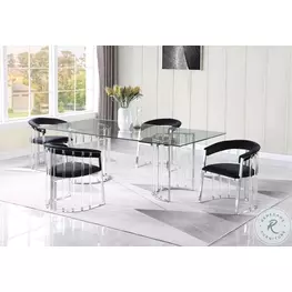 Trisha Clear Glass And Chrome 72" Dining Room Set
