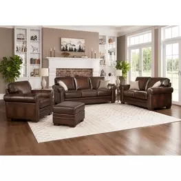 Danforth Caramel Leather Living Room Set