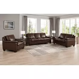 Ironvale Chestnut Leather Living Room Set