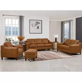 Isla Cognac Leather Living Room Set