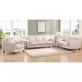 Isla Vanilla Leather Living Room Set