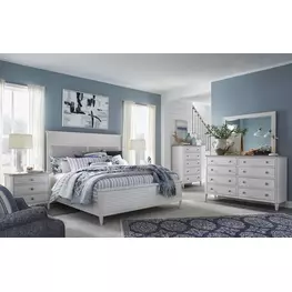 Whisperbay Sea Pearl and Driftwood Upholstered Panel Bedroom Set