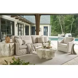 Oasis White Concrete Free Form Cliffside Outdoor Occassional Table Set
