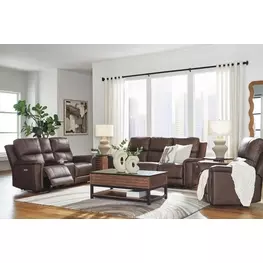 Beryton Espresso Leather Power Reclining Living Room Set