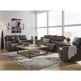 Boxmere Storm Leather Power Reclining Living Room Set