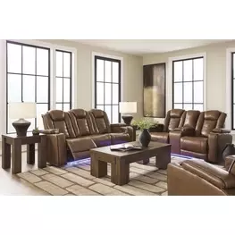 Mestrino Amber Leather Power Reclining Living Room Set