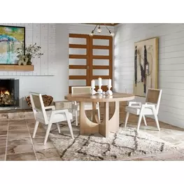 Voyage Tech Oak Round Callon Dining Room Set