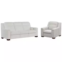 Mixon White Dual Power Reclining Living Room Set with USB Charging