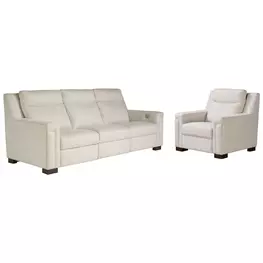 Universal Motion Beige Performance Fabric Dual Power Reclining Mixon Living Room Set with USB Charging