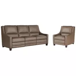 Universal Motion Brown Leather Dual Power Reclining Kelce Living Room Set with USB Charging