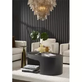 Evermont Ash Outdoor Oval Concrete Top Occasional Table Set