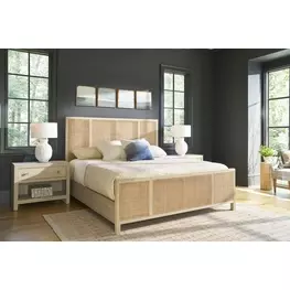 Oasis Dockside and Cross Hatch Cane Panel Bedroom Set