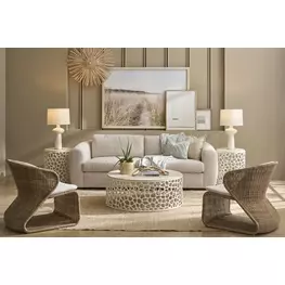 Oasis White and Quartz Top Occassional Table Set