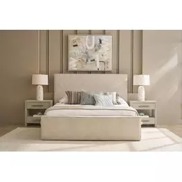 Oasis Drift Yukon Sand Performance Fabric Upholstered Panel Bedroom Set